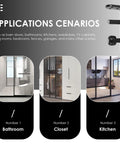 6 Pack Sliding Barn Door Floor Guide Heavy Duty Carbon Steel Adjustable Roller Bottom Guide For Double Barn Doors Easy Install Hardware Kit With Screws For Bathroom Kitchen Closet Bedroom applications
