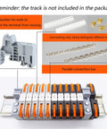 Must Have DIN Rail Terminal Blocks Kit with 20 Universal Compact Connectors, connection bars, end blocks, and screws.