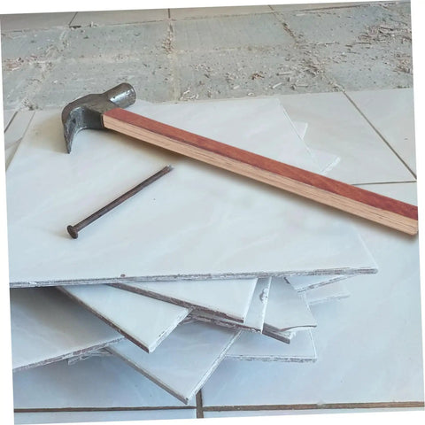 Hammer with Three Piece Wooden Hammer Grips Replacement Handles For Hammers Insulated Comfortable Grip Easy To Install Polished Finish stacked on tiles