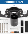 Aluminum Trailer Chain Holder Heavy Duty Towing Chain Organizer With 7 Way Plug Holder Cover showing product dimensions and parts.