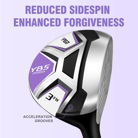 Close-up of fairway wood from Women’s 12 Piece Complete Golf Club Set For Beginners Right Handed with 460cc Oversized Driver