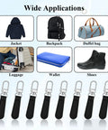 Leather Zipper Pulls Kit With Detachable Leather Handles 8 Pack Repair Tabs for bags, jackets, luggage and backpacks shown below.