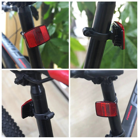 Bicycle Seat Post Reflector Red Fits 30.8mm Seat Post Easy Install With Self Tapping Screws Front Or Rear Visibility Booster For Night Rides