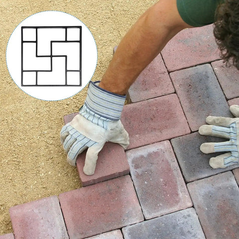 DIY Pavement Mold for Garden Walkways and Patios, Reusable Plastic Path Maker to Create Custom Stepping Stones in use