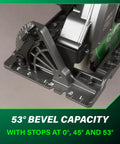 Close-up of 36V Cordless Circular Saw With Battery Pack Lightweight Rear Handle Design 7-1/4 Inch Blade 53° Bevel Capacity