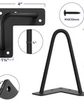 Diagram of 6 Inch Heavy Duty Hairpin Furniture Legs With Rubber Feet Satin Black Steel 300 LB Capacity 4 Pack For TV Stands Sofas Cabinets And DIY Home Furniture Upgrades For A Modern Industrial Look.