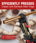 Get Your Hands On This Awesome Mini Copper Press Tool With Battery Powered Cordless Design Featuring Three Jaws For Half Inch And Three Quarter And One Inch Pipes It Is Lightweight Plus Portable Making Plumbing Jobs A Snap With Quick Reliable Crimps.