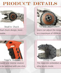 Heavy Duty Electric Rebar Threading Wrench With Dual Chuck Design Portable 110V 2600W features torque adjustment and alloy claw details.