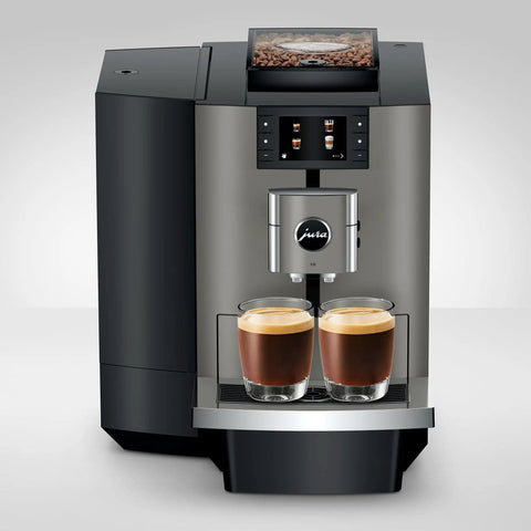 Premium Top Shelf Fully Automatic Coffee Machine Featuring Cold Brew Options And Thirty Four Recipes With Smart Touchscreen, brewing two coffees.