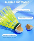 12 Pack Nylon Badminton Shuttlecocks For Backyard Fun And Outdoor Play, Wind Resistant 5.5g Weighted Birdies For Stable Hitting