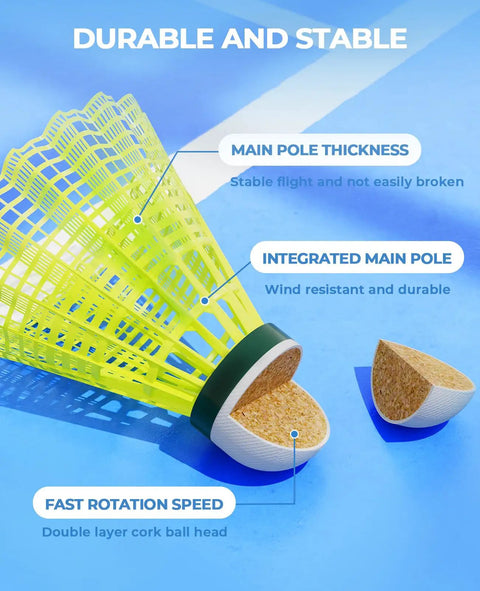 12 Pack Nylon Badminton Shuttlecocks For Backyard Fun And Outdoor Play, Wind Resistant 5.5g Weighted Birdies For Stable Hitting