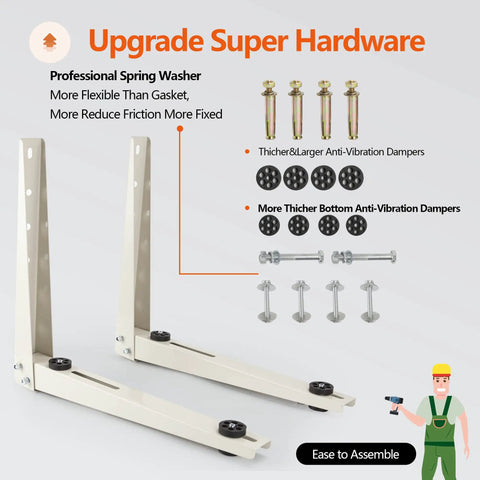 Beefy Outdoor Split Air Conditioner Mount Bracket Heavy Duty Foldable Wall Mount For Universal Ductless Mini Split Condensers Supports 9000 To 36000 BTU Up To 500 Lb Ideal For Home And Business HVAC