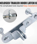 Trailer Door Hasp Keeper Kit for Cargo Trailers showing detailed view, includes two hasp units with screws and nuts, metal construction.