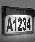 Solar Address Sign With Lighted House Numbers For Home Outdoor Waterproof Address Plaque during rain