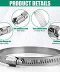 30 Pack 4 Inch Stainless Steel Hose Clamps Beefy Heavy Duty Adjustable From 3-29/50 To 4-49/100 Inches 91-114 mm Worm Gear Clamps