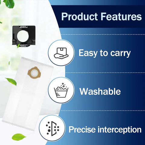 Features of Heavy Duty Fleece Dust Bags 9 Pack Compatible With Milwaukee M12 And M18 Cordless Packout Shop Vac including washable and easy to carry.