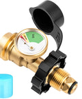 100 Lb Propane Tank Adapter With Gauge Converts POL To QCC1 Type 1, Supports Old And New Connection Styles, Easy Install For Regulators