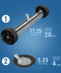 Ultimate Quick Release Magnetic 2 in 1 Cleanup Kit with a 14 inch sweeper holding 20 lbs and 3 3/8 inch disk holding 4 lbs.