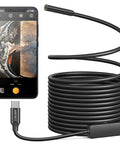 Type C Endoscope Camera With Light 1080P HD Borescope 8 Adjustable LED Lights Semi Rigid 16.5ft Cable with smartphone display