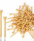 Natural Bamboo Golf Tees 200 Pack With 2-3/4 Inch And 3-1/4 Inch Sizes Available Reduce Friction And Side Spin For Longer Straighter Drives Premium Tees