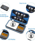 Pocket Digital Scale 200g Capacity 0.01g Precision Mini Food And Jewelry Scale With Protective Lid Battery Included Calibration Weight Included Six Weighing Modes G Oz Gn Ct Dwt Ozt Great For Powder Coffee Coins And Small Items open with LCD display and calibration weight