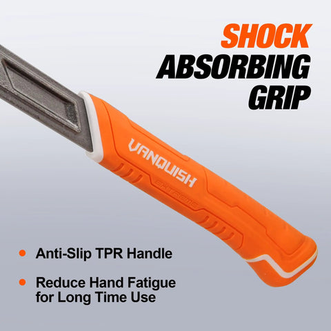 11oz Titanium Framing Hammer With Straight Rip Claw And Smooth Face Magnetic Nail Holder features shock absorbing grip