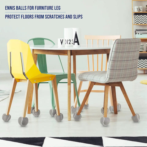 16 Pieces Precut Tennis Ball Chair Leg Covers For Furniture Gray 6.3 Cm Protect Floors And Reduce Noise For Chairs And Desks