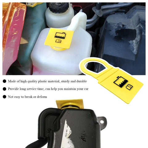 Engine Coolant Reservoir Cap 2 Pack No Fuss Upgrade Compatible With Grand Voyager Wrangler Cherokee OEM 55111074AA 52079331 Premium ABS cap shown installed on a coolant tank.