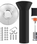 2 Pack Aluminum Patio Heater Reflector Shields With Zippered Storage Bag Dome Heat Reflector 89 x 33 x 19 Inches Replacement Parts