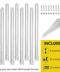 Chain Link Fence Height Extender Kit 25 Inch Galvanized Extension For Dogs 9 Pack With Steel Ties Keep Pups In And Critters Out Durable One And Three Eighths Inch Carbon Steel Fence Lift To Fit Your Yard Weather Ready
