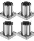20mm Bore LMK20UU Linear Ball Bearings Four Pack With 32mm Outer Diameter And 42mm Length 5.5mm Hole Flange Base Double Sided Rubber Sealed