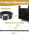 Back Mounted Katana Belt For Three Swords Adjustable Leather Holster with frog lacing, detachable, Waist 30-41 inches