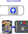 Heavy Duty Stainless Steel Self Closing Safety Swing Gate For Warehouse Industrial Security Entrance Built Tough With Sleek Polished Impact Resistant Finish And Smooth Ball Bearing Swivel Hinge parts with assembly guide.