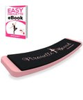 Portable Turning Board For Dancers Ballet Spin Board Ice Skaters Cheerleaders And Gymnasts To Improve Turns Balance And Stability Travel Size Twelve Inches Long Three Point Five Inches Wide Six Ounce Weight Ideal For Home Studio Practice On The Go, pink board with ebook