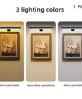 Rechargeable Picture Lights For Wall Art Set Of 2 With 5000mAh Battery Remote Control And 3 Color Temperature Dimmable LEDs
