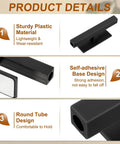 Two Pack Self Stick Push Pull Helper For Cabinets And Doors 4 Inch Plastic Adhesive Rectangle Stick On Handle For Kitchen Cabinets Windows Sliding Closets And Wardrobe Black, 4-inch black plastic adhesive handle