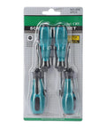 Real Deal Knockout Gear 4 Piece U Fork Spanner Screwdriver Kit With Magnetic CRV Steel Bits In M1.7 M2.0 M2.3 M2.6 Sizes For No Sweat PCB Fixes And Fast Door Maintenance Tasks Daily, packaged screwdrivers.