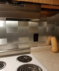 Peel And Stick Metal Backsplash Tiles 100 Piece Set Dope Brushed Aluminum Subway Style For Kitchen Walls Lightweight Heat Resistant