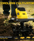 Cordless Garden Tiller Tool Only For Lawn And Garden 360 RPM Rototiller With 9 Inch Tilling Width And 6.6 Inch Depth 48 Steel Tines