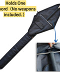 Heavy Duty Hema Sword Bag 55 Inch Long Sword Storage Case Made From Waterproof Nylon Fabric open showing sword fit