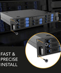 Heavy Duty 10-32 Rack Screws 50 Pack For Server Racks And Network Cabinets With Nylon Washers installed in rack mount