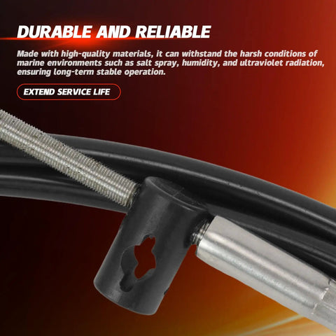 Close-up of Dual Boat Throttle And Shift Cables For Mercury MerCruiser Force Outboard Engines 12Ft 600A Replace CC17912