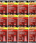 Red Heavy Duty High Strength Thread Locker 0.20 Oz Bottle For Permanent Lock On Large Fasteners, Anaerobic Formula, 12 Pack