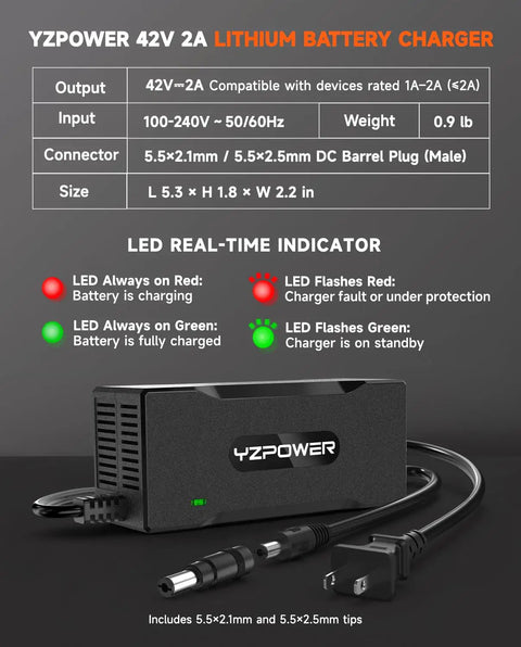 42V 2A Electric Scooter Charger For Gotrax And More Universal 36V Lithium Battery Charger Compatible With GXL V2 G4 Apex