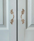 Vintage Zinc Alloy Cabinet Handles Set With Antique Silver Finish on wardrobe doors