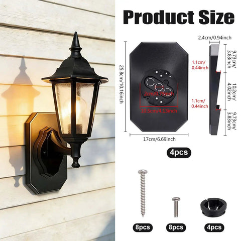 4 Pack Siding Mounting Blocks For Lights Kit Durable Plastic Light Mount Brackets For Easy Exterior Install Weatherproof And Versatile Siding Block Set, black exterior wall light mount