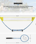 Backyard Badminton Set With Easy Setup Net 4 Steel Shaft Rackets 2 Durable Shuttlecocks 15 Feet Wide And 5 Feet Tall Court