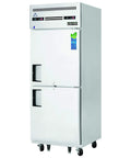 Badass Heavy Duty Stainless Steel Commercial Dual Zone Upright Reach In Fridge Freezer Combo With Two Half Doors And Nsf Certification built tough for kitchen gigs.