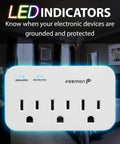 Three Outlet Heavy Duty Appliance Surge Protector 1200J 1875W ETL Listed For Fridge Microwave And Washer with LED indicators
