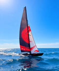 84 Inch Remote Control Sailboat Kit With Preassembled Accessories sailing in ocean, canvas sail, ABS hull, wind powered